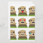 aardhog emojis briefpapier (Voorkant / Achterkant)