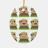 aardhog emojis keramisch ornament (Voorkant)