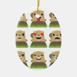 aardhog emojis keramisch ornament