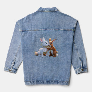 Aardig Paardje Knabbelt Teder aan een Schattige Ra Denim Jacket