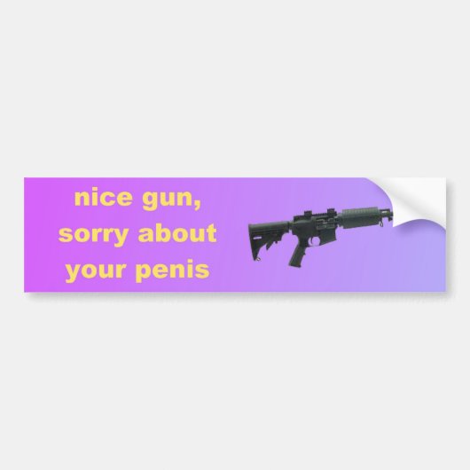 aardig pistool bumpersticker (Voorkant)