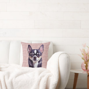 Aardige Aangepaste Chihuahua Roze Worp Kussen