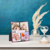 Aardige aangepaste pasgeboren babymeisje geboorte  fotoplaat (Insitu)