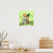 AARDIGE BABY DIE KONIJN KNUFFELT Ierse St. Patrick Poster (Keuken)