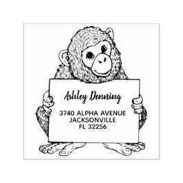 Aardige baby gorilla met retouradres  zelfinktende stempel
