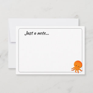 Aardige Baby Octopus Aangepaste Kaart Alleen een O Notitiekaartje