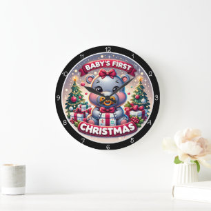 Aardige baby's eerste nijlpaard Kerstmis Grote Klok