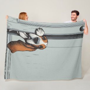 Aardige Basset Hound Hond Muurkunst Fleece Deken