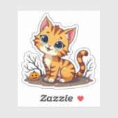 Aardige Bengaalse kitten – Halloween-pastel kunst Sticker (Vel)