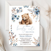 Aardige beren waterverf jongens babyshower uitnodi kaart