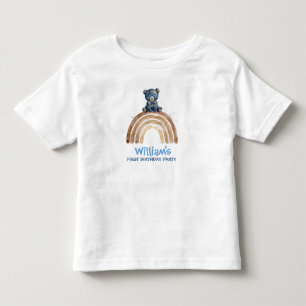 Aardige blauwe aquarel beer regenboog kinder shirts