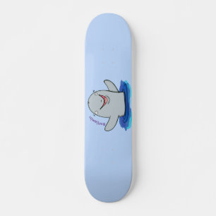 Aardige blije bruinvis cartoonillustratie skateboard