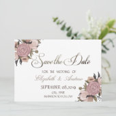 Aardige bloemige glinsterende trouwkaart om de dat save the date (Staand voorkant)