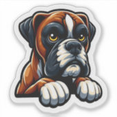 Aardige brindel Boxer met poten Sticker (Voorkant)