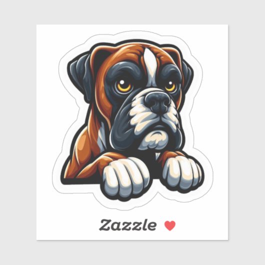 Aardige brindel Boxer met poten Sticker (Vel)