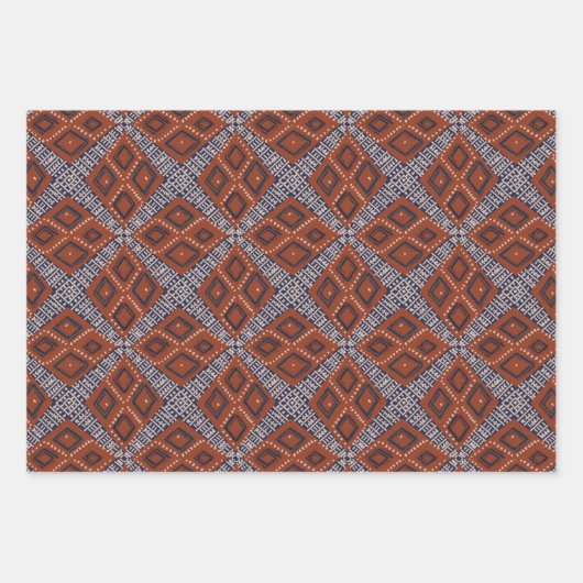 Aardige browsen en blauw modderkleding inpakpapier vel (Voorkant 3)