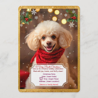 Aardige Caniche Kerstfeest Uitnodiging