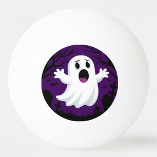 Aardige Cartoon Geest op Griezellige Halloween Pingpongballen