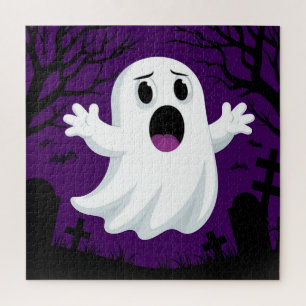 Aardige Cartoonist Geest op Griezelen Halloween Legpuzzel