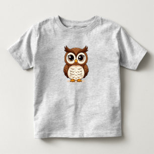 Aardige Cartoonuil Met Grote Ogen Kinder Shirts