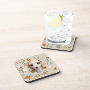 Aardige Chibi Borzoi Puppy Gezicht Coaster Bier Onderzetter