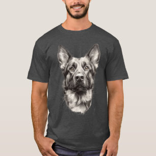 Aardige Duitse Herdershond Schets Moppige Hond T-shirt