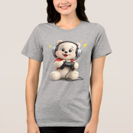 Aardige en Schattige Teddybeer Ontwerp Tri-Blend Shirt