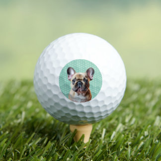 Aardige Franse Bulldog Puppy Naam Custom Blauw Golfballen