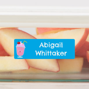 Aardige gepersonaliseerde aardbeienijs-sundae labels