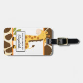 Aardige Giraffe Aanpasbare Bagage Label (Voorkant horizontaal)