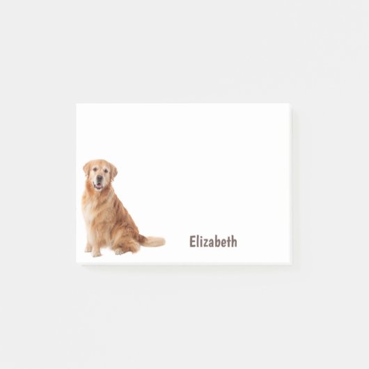 Aardige Goud Retriever Hond Gepersonaliseerde Naam Post-it® Notes (Voorkant)