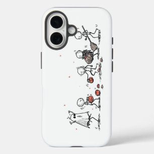 Aardige Halloween-stokfiguur scène iPhone 16 Hoesje