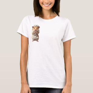 Aardige Hamster Chef in Witte Schort en Bakker Hoe T-shirt