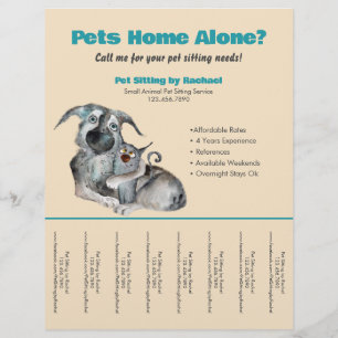 Aardige Hond Kat Huisdier Oppas Ad Tear Sheet Flyer