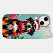 Aardige hond met kerstmuts Case-Mate iPhone case (Achterkant (horizontaal))