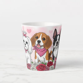 Aardige Honden Trio Rozen Huisdierliefhebber Latte Mok