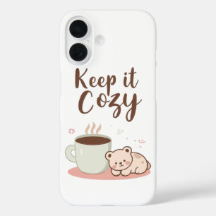 Aardige "Hou het knus" wintergraphic iPhone 16 Hoesje