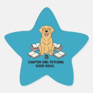 Aardige Journaling Goud Retriever Puppy Ster Sticker