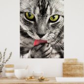 Aardige katportretposter poster (Keuken)