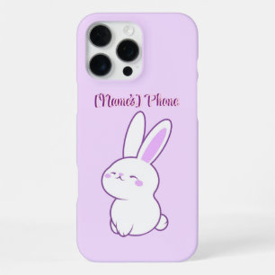 Aardige Kawaii Pastel Paarse Slaap Konijn Custom iPhone 16 Pro Max Hoesje