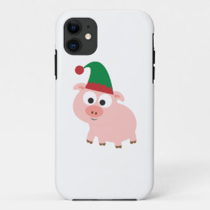 Aardige Kerstelf in de vorm van een varken iPhone 11 Hoesje