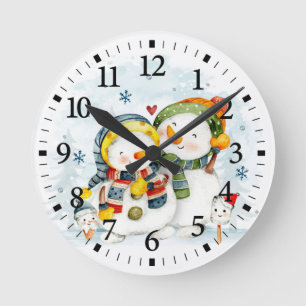 Aardige Kerstman en Vrouw Ronde Klok