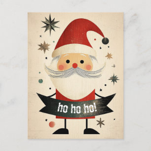 Aardige Kerstman met een aanpasbare banner Feestdagenkaart