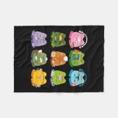 Aardige Kikkers Fleece Deken (Voorkant (Horizontaal))