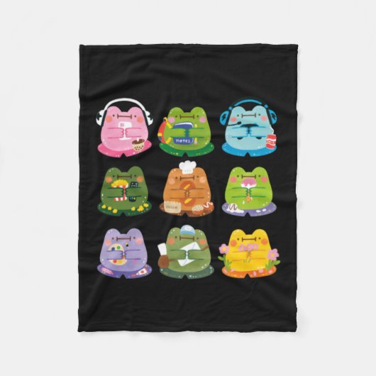 Aardige Kikkers Fleece Deken (Voorkant)