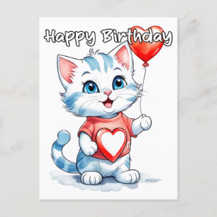 Aardige Kleine Kitty Kat Verjaardag Briefkaart