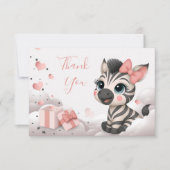 Aardige kleine zebra bedankkaart (Voorkant)