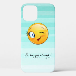 Aardige knipogende Emoji-gezicht - wees altijd gel iPhone 12 Hoesje