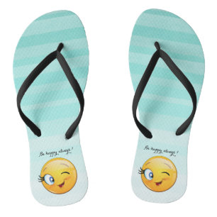 Aardige knipogende Emoji-gezicht - wees altijd gel Teenslippers