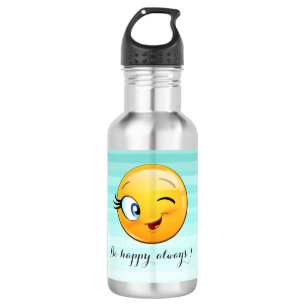 Aardige knipogende Emoji-gezicht - wees altijd gel Waterfles